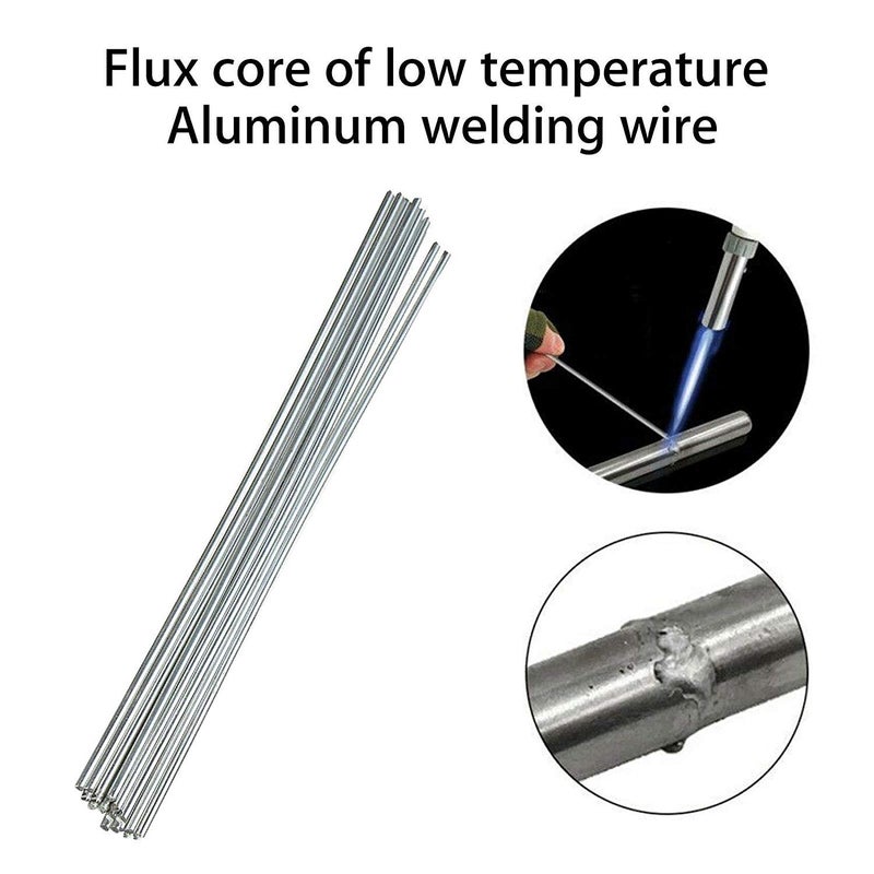 Linkhood Aluminum Welding Rods, 20-Pack Universal Low Temperature Aluminum Welding Cored Wire for Electric Power, Chemistry, Food, Silver 0.08 x 10in/2 x 250mm (20-pack) - Image 2